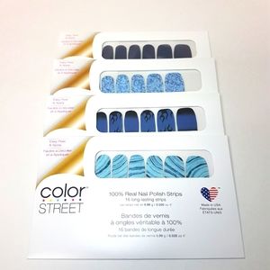 Color Street nail set Lot of 4 Blue shades